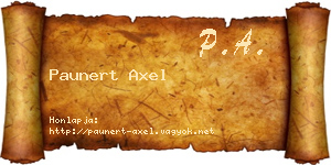 Paunert Axel névjegykártya
